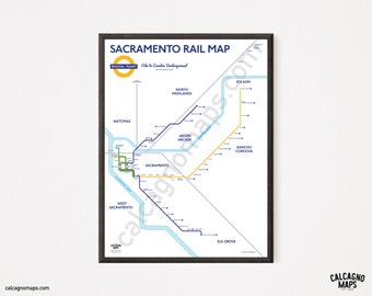 Sacramento Light Rail Map in the Style of the Famous London Underground Tube Map!