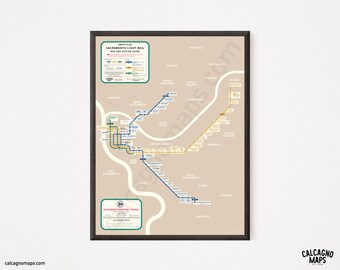 Sacramento Light Rail Map in the Style of 1950s George Salomon's New York City Subway Map