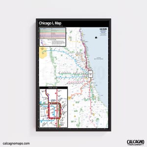 Chicago 'L' Map in the Style of 1979 NYC Subway Map Design