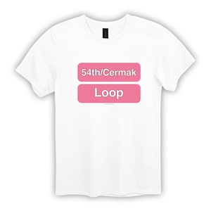 Chicago L Pink Line Unisex Softstyle T-Shirt, CTA 54th/Cermak to Loop, 5 Color Options, Chicago Transit Authority Tee, Chicago Train