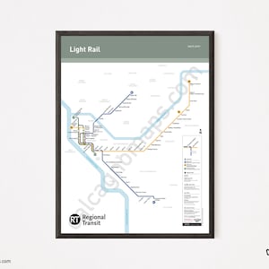 Sacramento Light Rail Map in the Style of Los Angeles Metro Map!