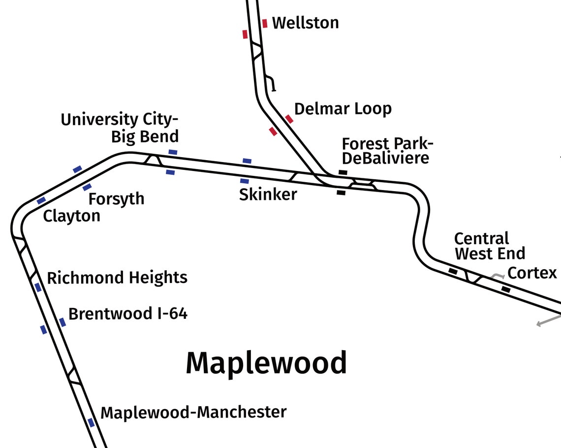 St Louis Light Rail Track Map Etsy