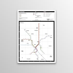 Dallas Light Rail Karte -  Vignetten inspiriertes Design!