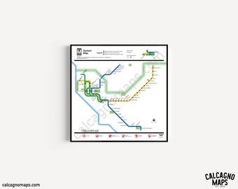 Sacramento Light Rail Map in the Style of the Beautiful WMATA map (Washington Metropolitan Area Transit Authority)