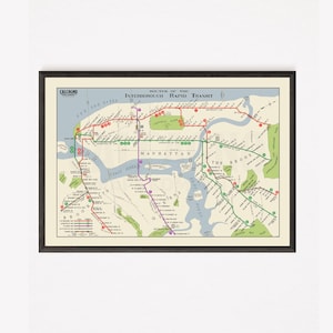 Mapa del metro de tránsito rápido intermunicipal (IRT) de 1924, rediseñado con el servicio actual: dos versiones para elegir