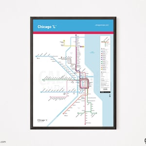 ¡Mapa L de Chicago al estilo del mapa del metro de Los Ángeles!