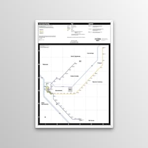 Sacramento Stadtbahn Karte - Von Vignelli inspiriertes Design
