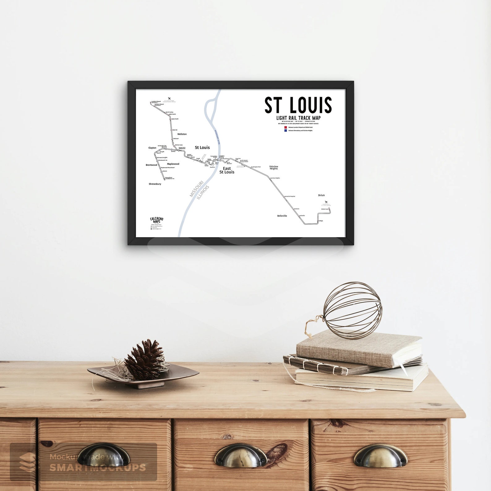 St Louis Light Rail Track Map Etsy
