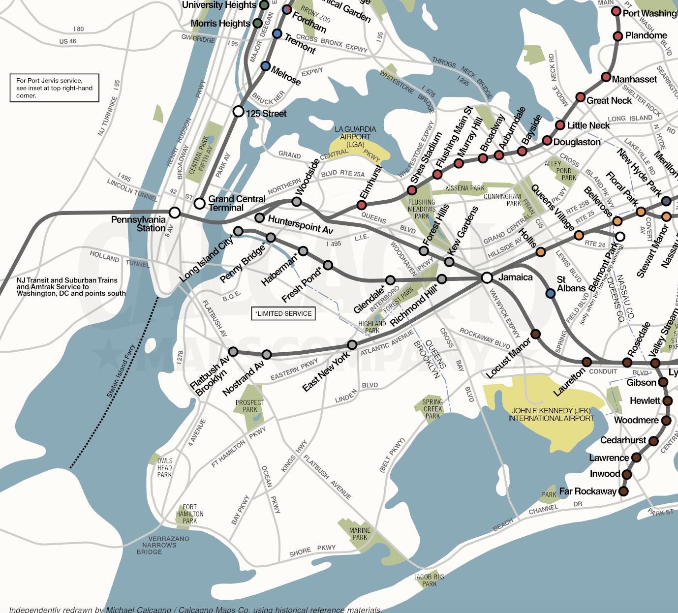 1981 New York Regional Commuter Rail Map - MTA Transit Print - 36"x36 ...