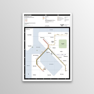 Bay Area Rapid Transit Map - Vignelli-geïnspireerd ontwerp!