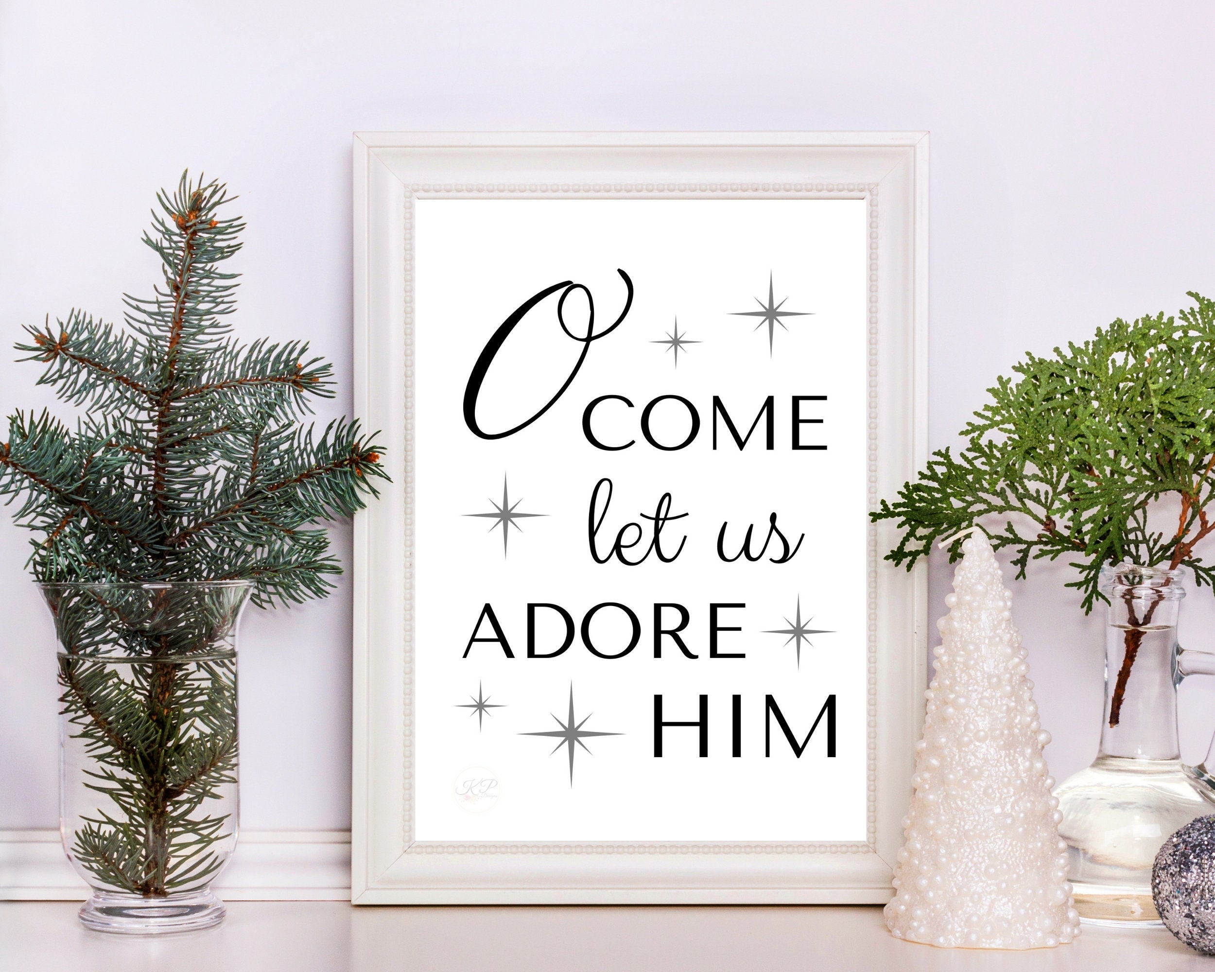 O Come Let Us Adore Him Printable O Come All Ye Faithful Etsy