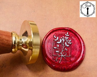 Jack Wax Seal Stamp Copper Head, Replaceable Round Notebook Sealing Wax Stamp Head With Wooden Handle, Invitation Card Decor