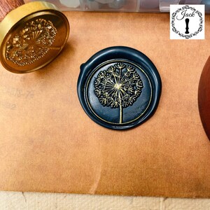 Wax Seal Stamp Taraxacum, Replaceable Sealing Wax Stamp, Seal Wax Stamp, Invitation Card Decor, Wax seal image 1