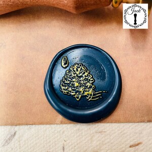Wax Seal Stamp Pine Cone, Replaceable Round Sealing Wax Stamp Head With Wooden Handle, Invitation Card Decor, Wax Seal