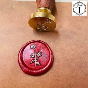 Jack Wax Seal Stamp Copper Head, Replaceable Round Sunflowers Sealing Wax Stamp Head With Wooden Handle, Invitation Card Decor