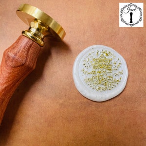 Jack Wax Seal Stamp Copper Head, Replaceable Round Dragon Castle Sealing Wax Stamp Head With Wooden Handle, Invitation Card Decor