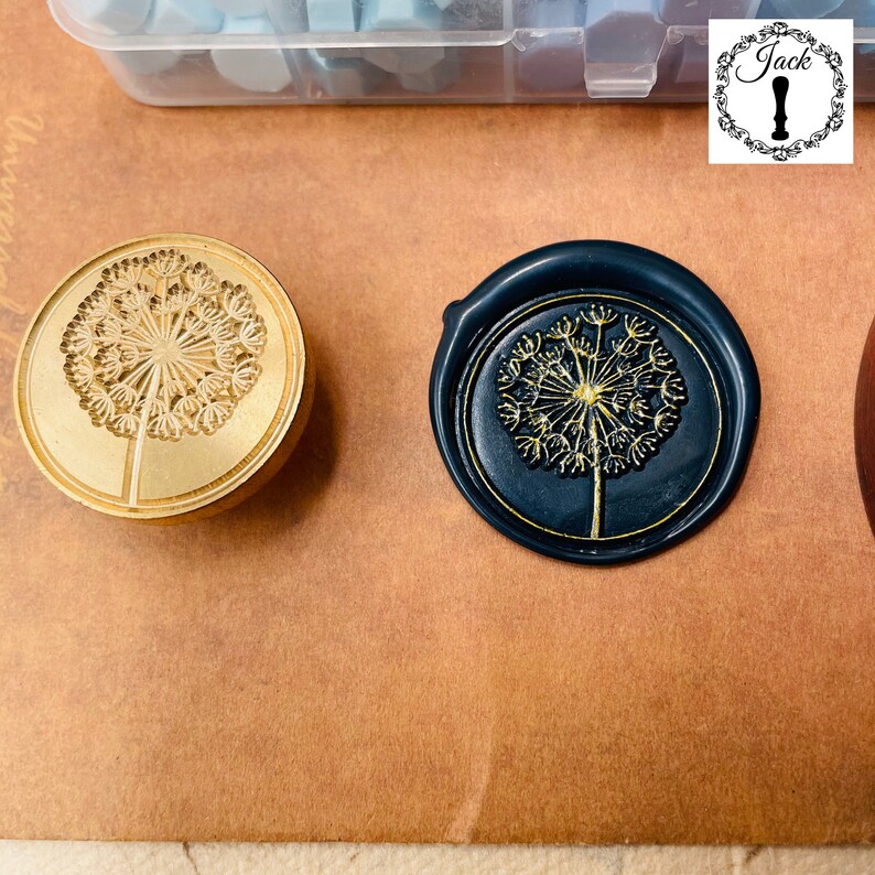 Wax Seal Stamp Taraxacum, Replaceable Sealing Wax Stamp, Seal Wax Stamp, Invitation Card Decor, Wax seal image 6