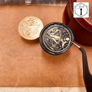 Wax Seal Stamp Whale, Replaceable Round Sealing Wax Stamp Head With Wooden Handle, Invitation Card Decor, Wax seal