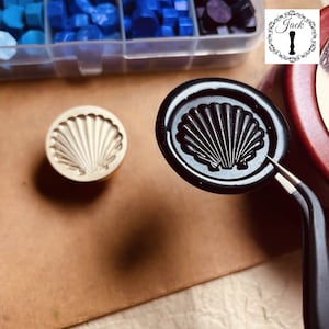 Carimbo de cera em relevo 3D, concha, carimbo de cera em relevo 3D, carimbo de cera retrô, decoração de cartão de convite, kit de selo de cera, carimbos de selagem