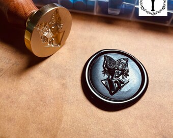 Lakzegelstempel vlinder meisje, 3D-reliëf lakzegelstempel, retro zegellakstempel, decor uitnodigingskaart, lakzegelkit, zegelzegels