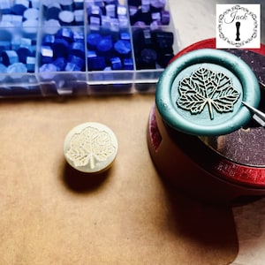 Leaf Wax Seal Stamp , Leaf Wax Seal Stamp, Retro Round Sealing Wax Stamp , Wax Seal Kit, Seal Wax Stamp