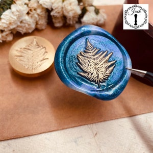 Wax Seal Stamp , Replaceable Round Leaf Sealing Wax Stamp Head With Wooden Handle, Invitation Card Decor