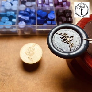 Plant Wax Seal Stamp , Leaf Wax Seal Stamp, Retro Round Sealing Wax Stamp , Wax Seal Kit, Seal Wax Stamp