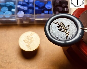 Pflanzen Wachs Siegel Stempel, Blatt Wachs Siegel Stempel, Runder Siegelwachs Stempel, Wachs Siegel Kit, Siegel Wachs Stempel