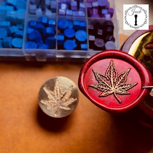 Pretty Leaf Wax Seal Stamp,Leaf Sealing Wax stamp ,Stamp Head With Wooden Handle, Invitation Card Decor, Wax Seal Kit