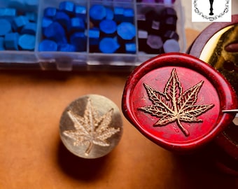 Carimbo de Cera com Folhas Bonitas, Carimbo de Cera para Lacrar Folhas, Cabeça do Carimbo com Cabo de Madeira, Decoração para Convites, Kit de Lacre de Cera