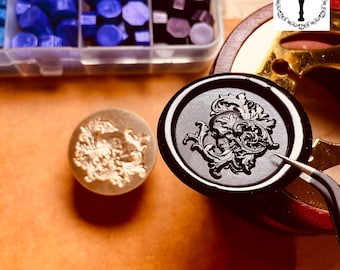 Skull 3D Relief Wax Stamp, 3D Embossed Wax Stamp, Skull Wax Stamp, Wax Sealing Stamp, Wax Stamp Kit, Wax Seals