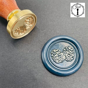 Pine Cones Wax Seal Stamp , Replaceable Pine Cones Sealing Wax Stamp Head With Wooden Handle, Invitation Card Decor