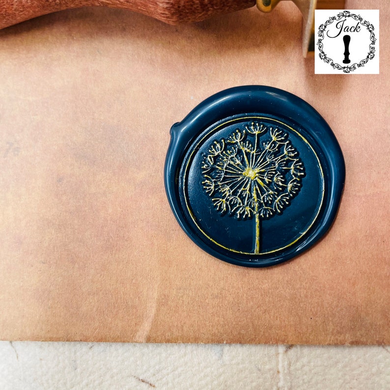 Wax Seal Stamp Taraxacum, Replaceable Sealing Wax Stamp, Seal Wax Stamp, Invitation Card Decor, Wax seal image 5