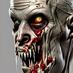 Monster 02:  Digital poster, 36x48 inches, computer generated, suitable for framing, ghoulish and frightening