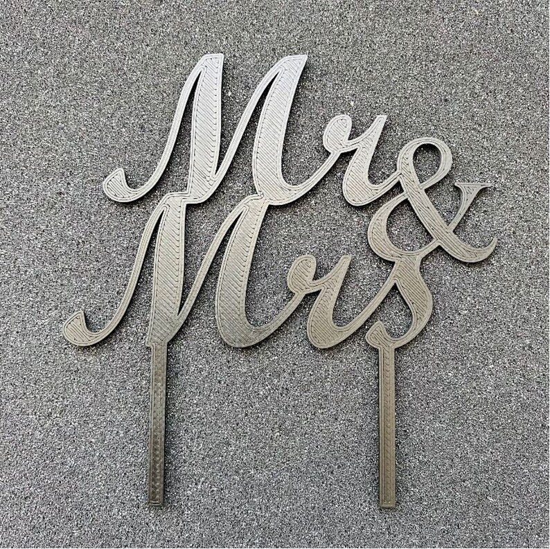 Cake Topper Mr Wedding Cake Decoration 3D Print /& Mrs