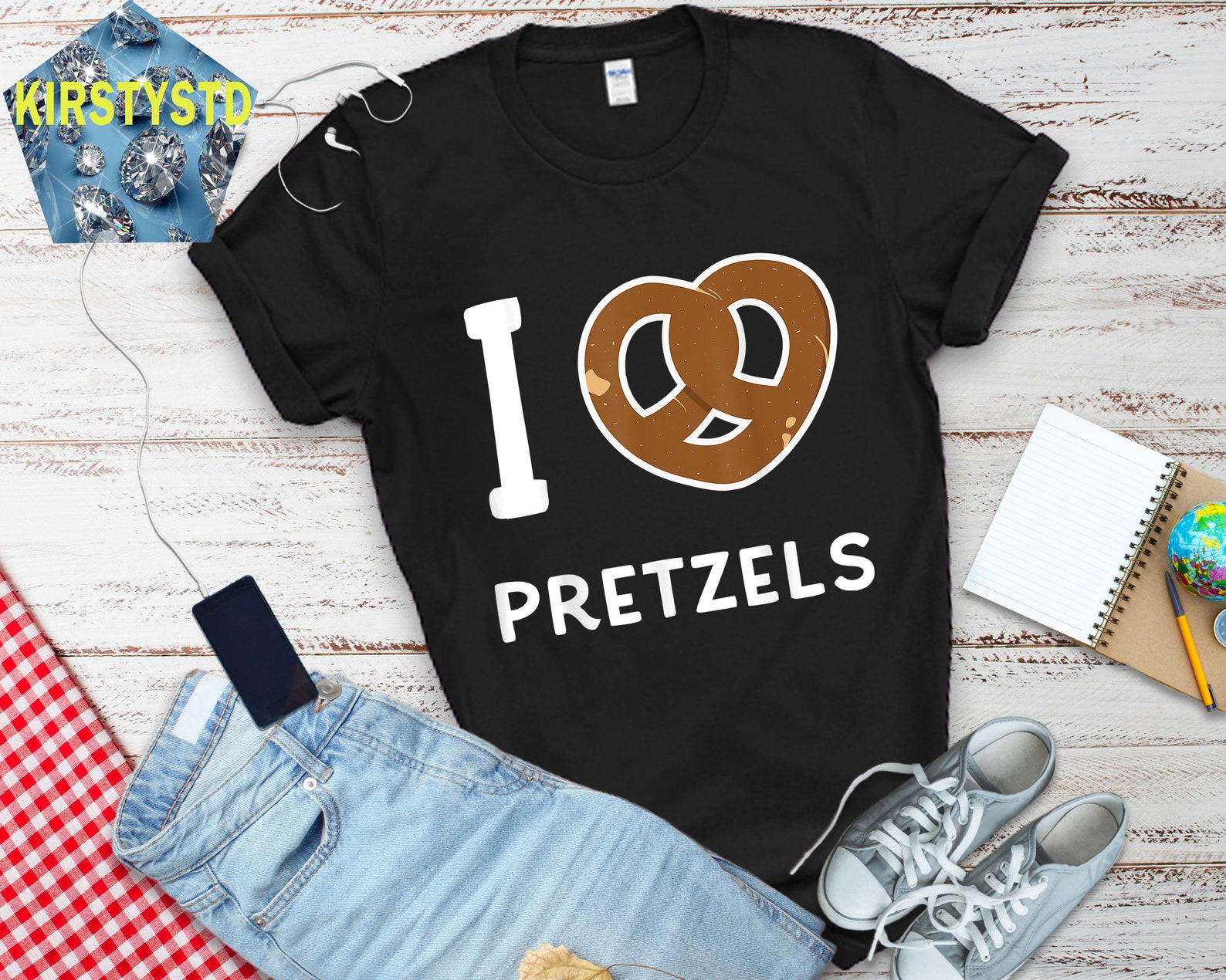 I Love Pretzels Funny Food Quote for Pretzel Day Meme TShirt Etsy