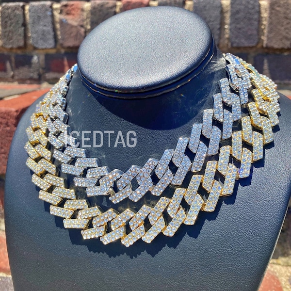 Iced Bling-ed Out Miami Cuban Link Rapper Hip Hop Luxury Fashion Statement Heavy Necklace Chain