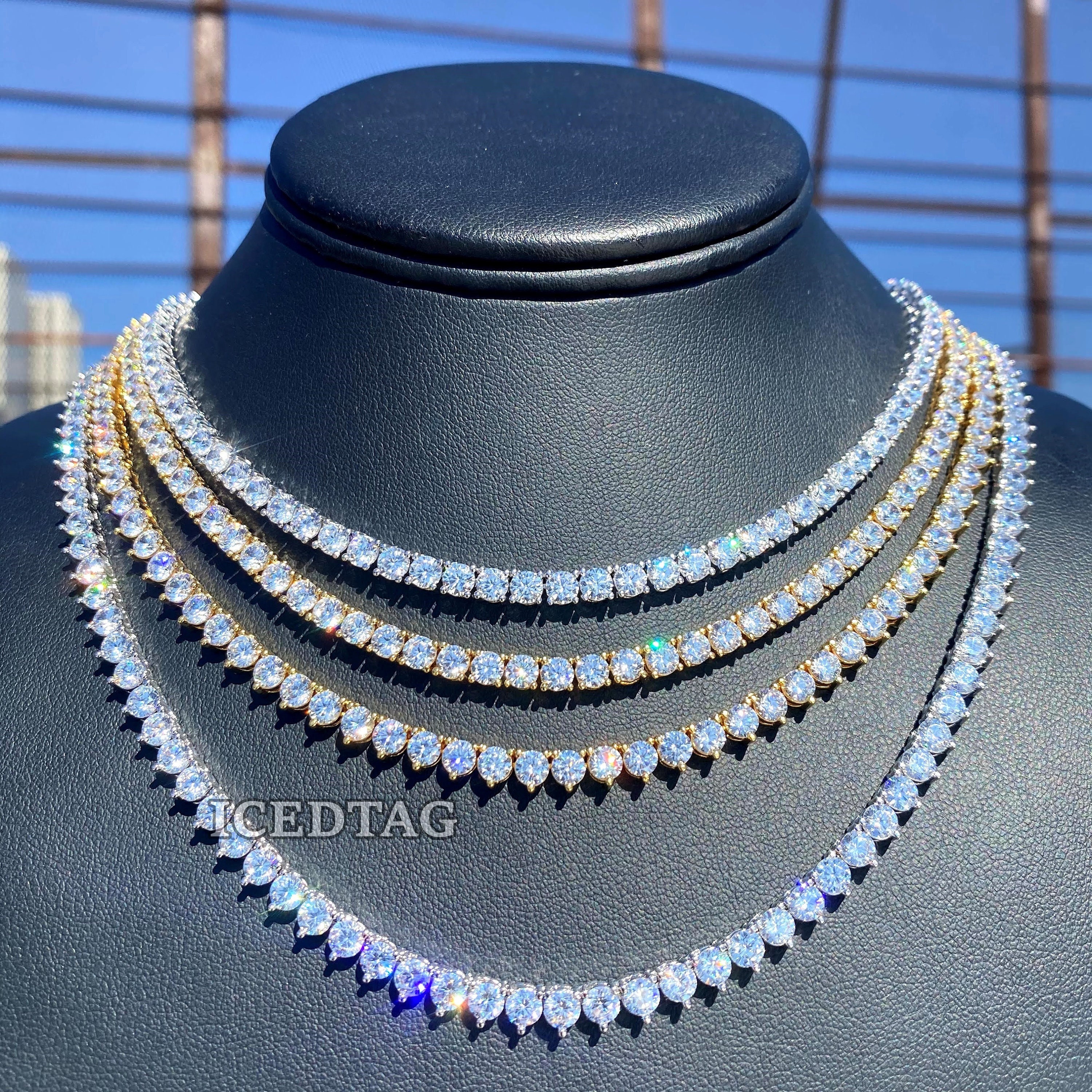20 Pointer Lab Diamond Single Line Classic Necklace | Fiona Diamonds