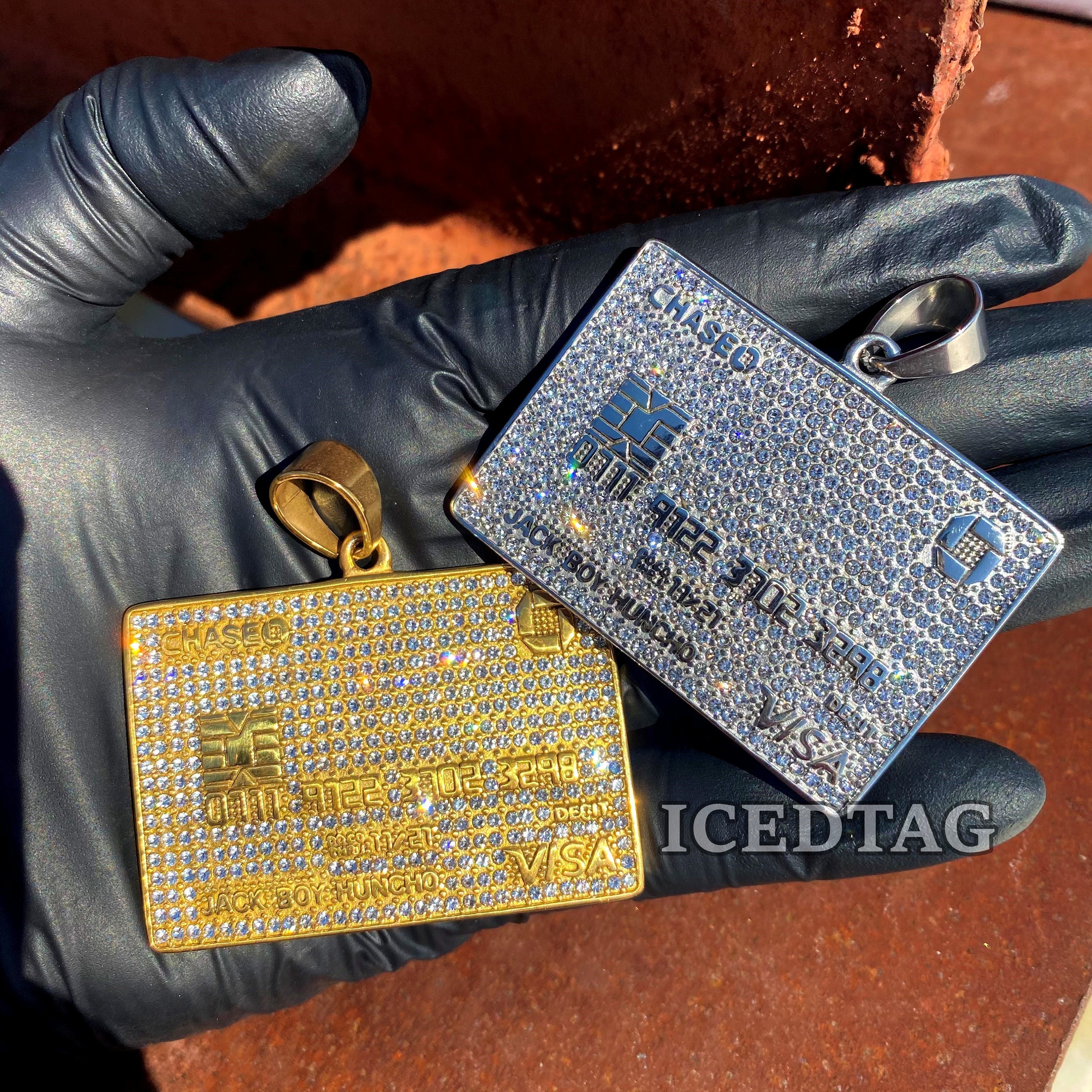 Iced out credit card chain sale