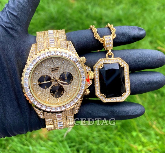 Heavy Iced Out Gold PT Men's Luxury 