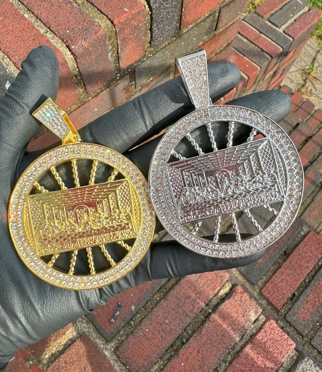 Full Iced Bling Out Gold / White Gold Plated Lab Diamond Hip Hop Style Large Jumbo Last Supper