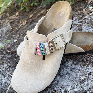 Friendship Bracelet Style Shoe Charms | Handmade for Birkenstock & Sandals