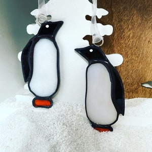 Glas-in-lood pinguïn suncatcher