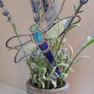 Stained Glass Dragonfly garden planters