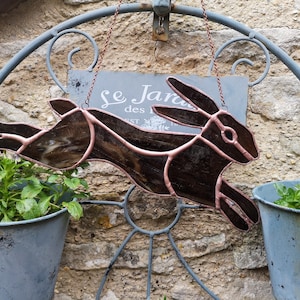 Stained Glass Leaping Brown Hare Suncatcher