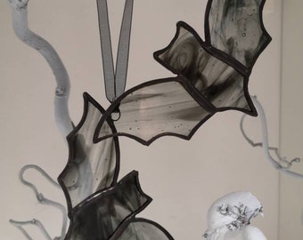 Delicate stained glass baby bat suncatcher