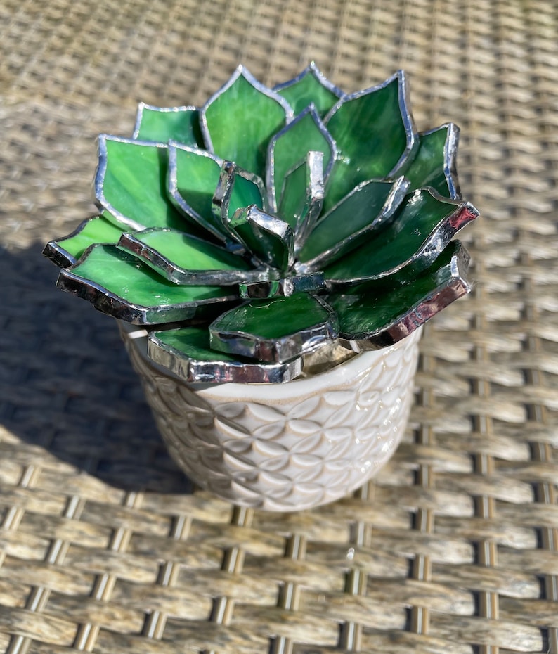 Glass Succulent Cacti in flame orange, steel blue or spring green with