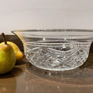 Deep crystal glass fruit / dessert bowl