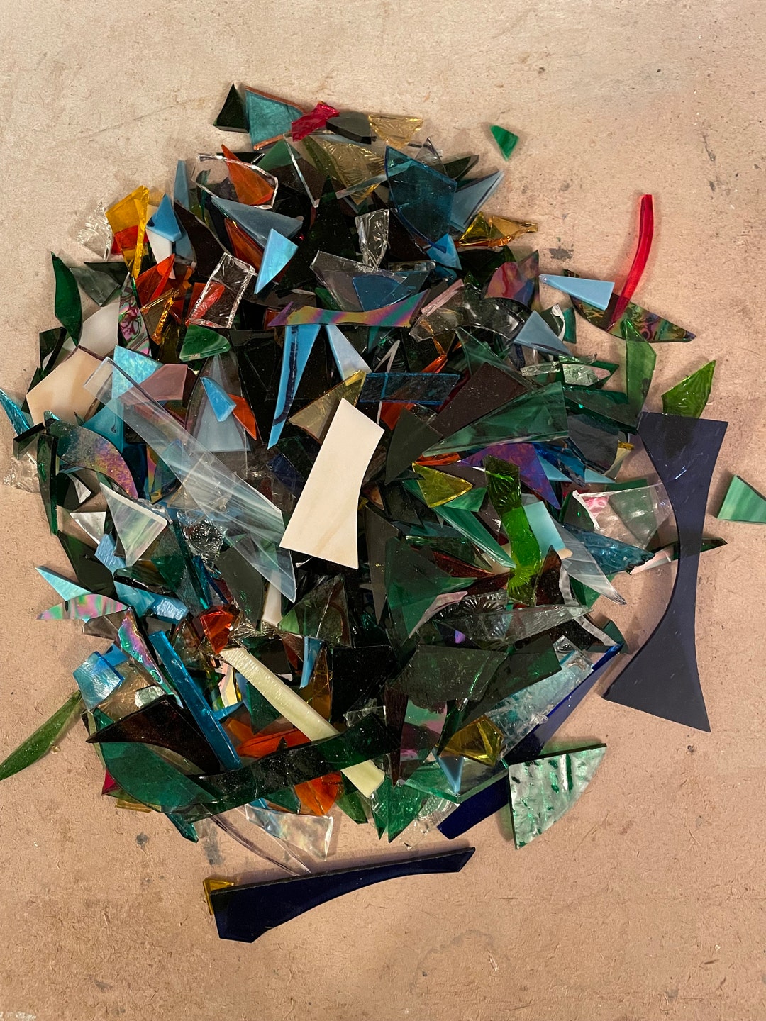 1kg Stained Glass Offcuts for Mosaic, Glass Art and Crafts, Small