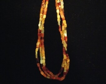 Fire opal three stranded multi-color